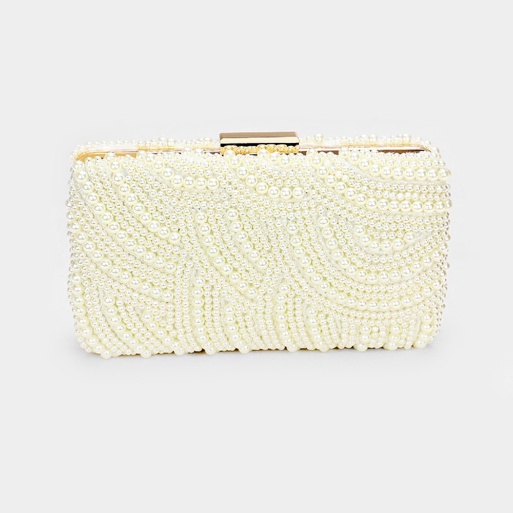 New Bridal  Pearl Cluster Evening Clutch Bag